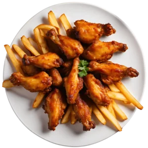 Chicken Wings mit Pommes [G,1,2]