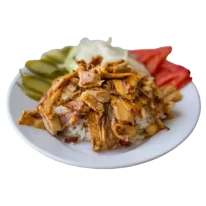 Drehspießteller mit Fladenbrot [G,M,SO,SE,S,7,9,13,14]